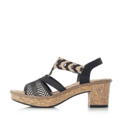 Rieker Sandaler Med Stropper Til Kvinder Kulsort