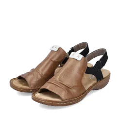 Rieker Sandaler Med Stropper Til Kvinder Noddebrun-Dyb Sort