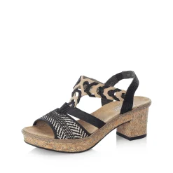 Rieker Sandaler Med Stropper Til Kvinder Kulsort