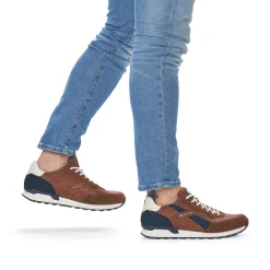Rieker Sneaker Til Mænd Low Nut-Brown Ocean-Blue