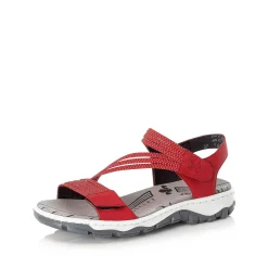 Rieker Trekkingsandaler Til Kvinder Kirsebaerrode